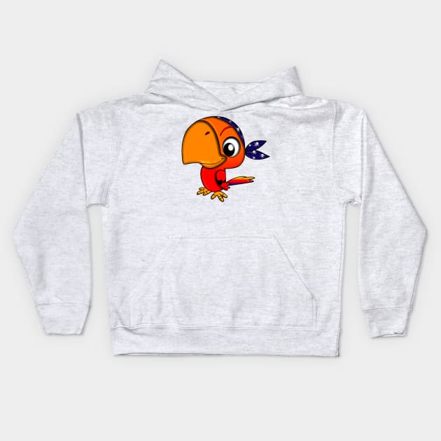 Pirate Parrot Kids Hoodie by  Colorful&Goldie